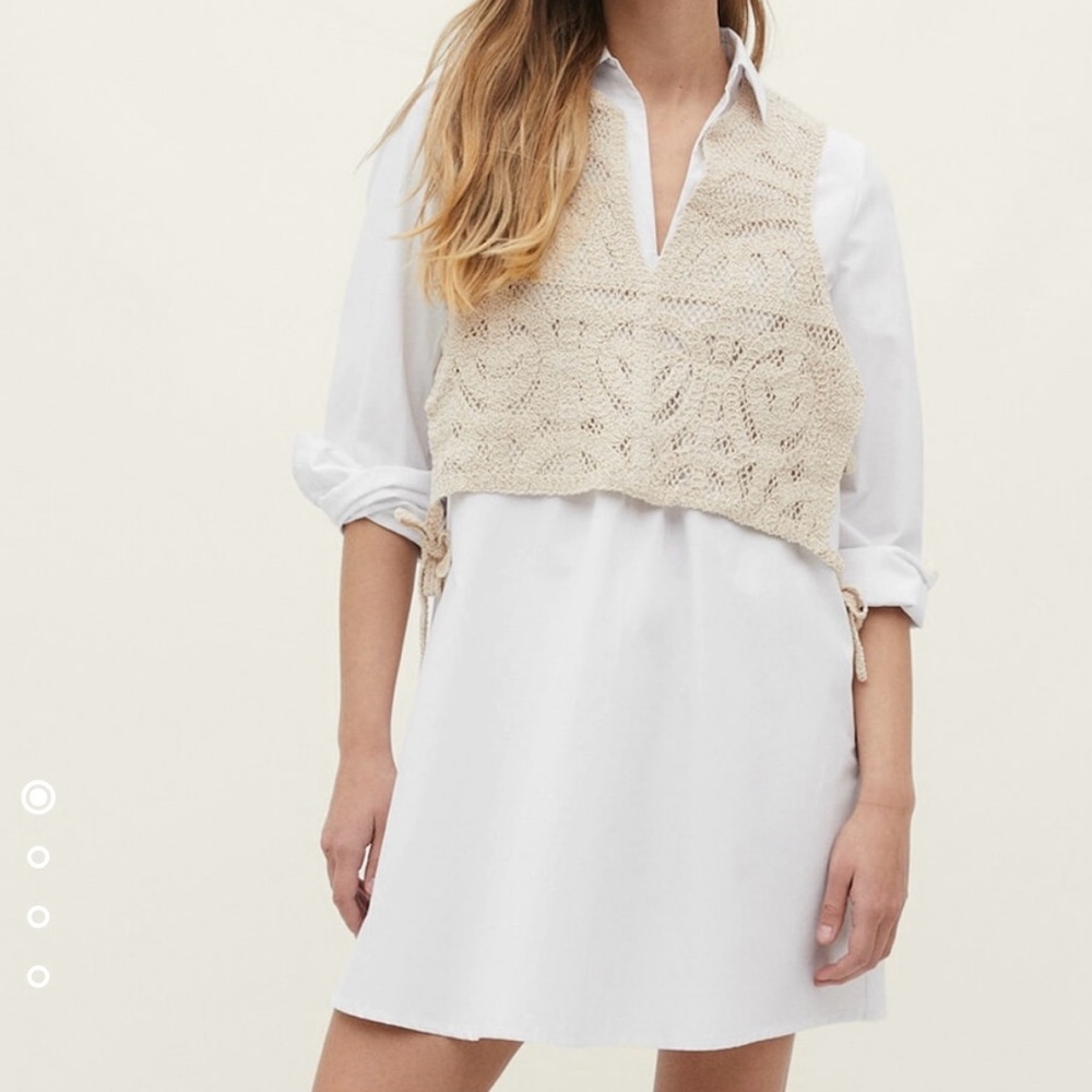 Dress with crochet vest